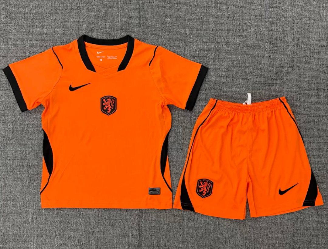 Netherlands 2026 World Cup Home kids soccer jerseys Size 16-28