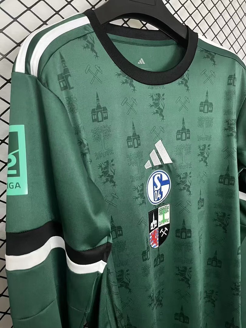 FC Schalke 04 2025/26 Green 150th Anniversary Edition Long Sleeve Jersey Size S-4XL