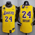 New Bryant #24 Lakers Commemorative Edition Round neck yellow