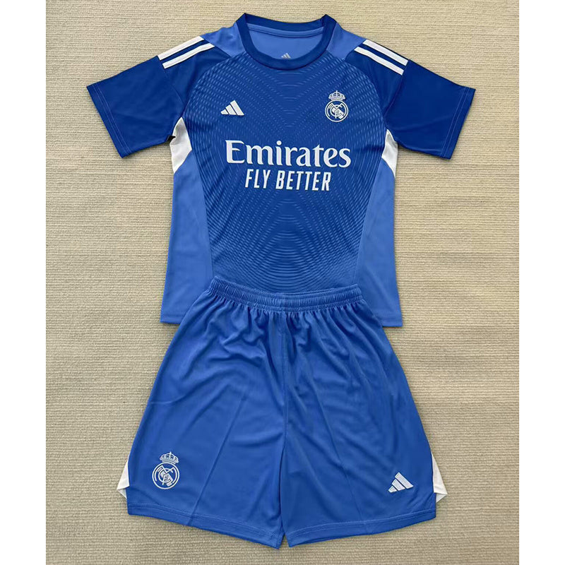 25-26 Real Madrid blue goalkeeper kid kit