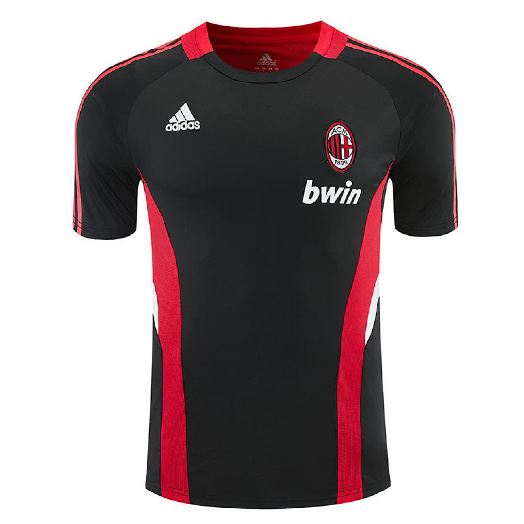 2008 2009 AC Milan short sleeves black Training Jersey