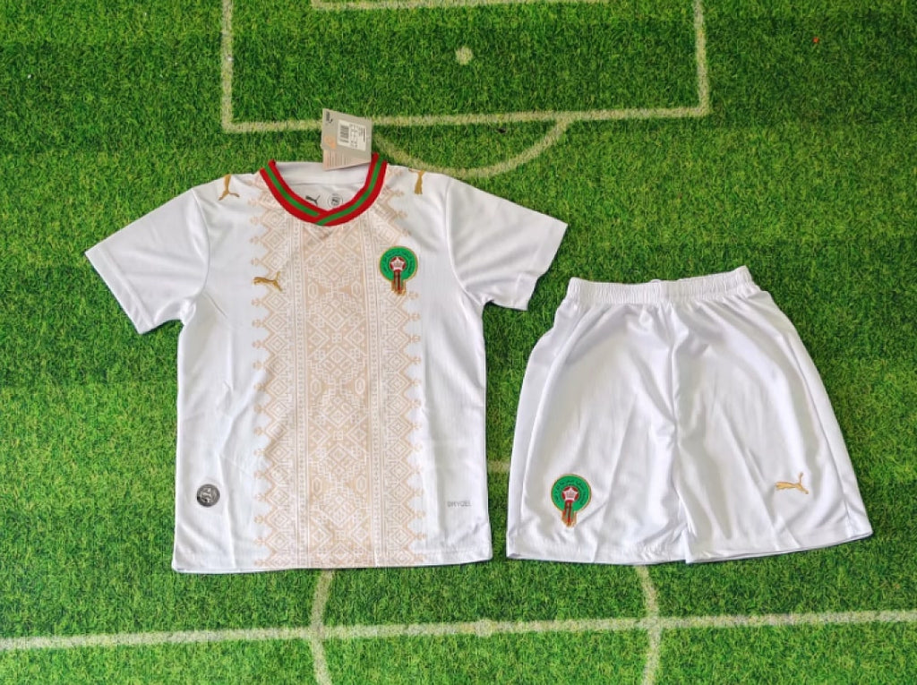 Morocco 2026 World Cup Away Kid kit size 16-28