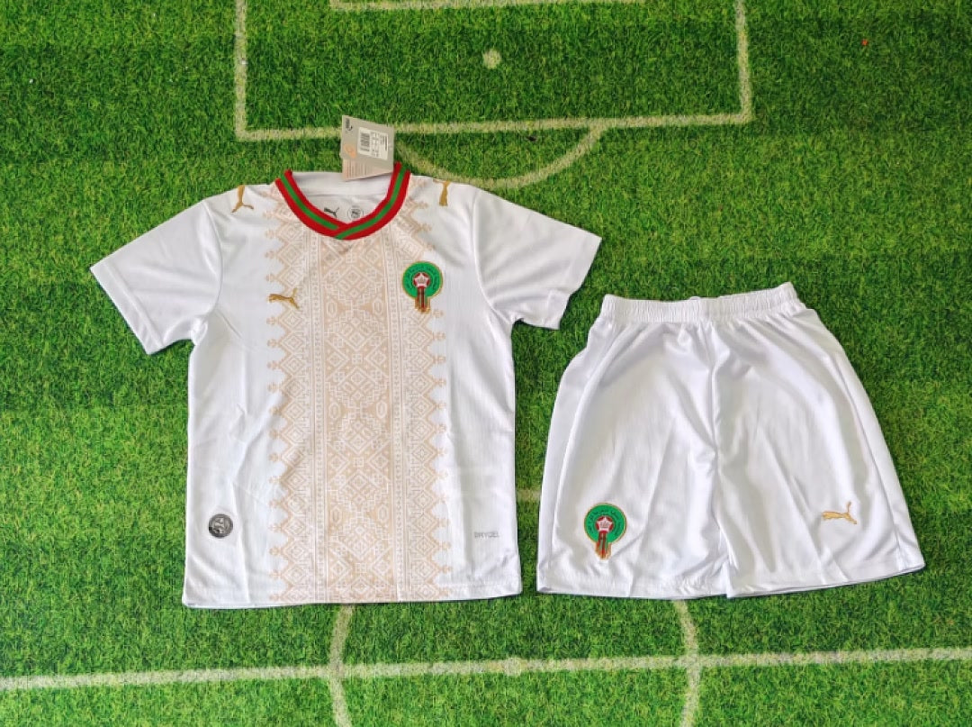 Morocco 2026 World Cup Away Kid kit size 16-28