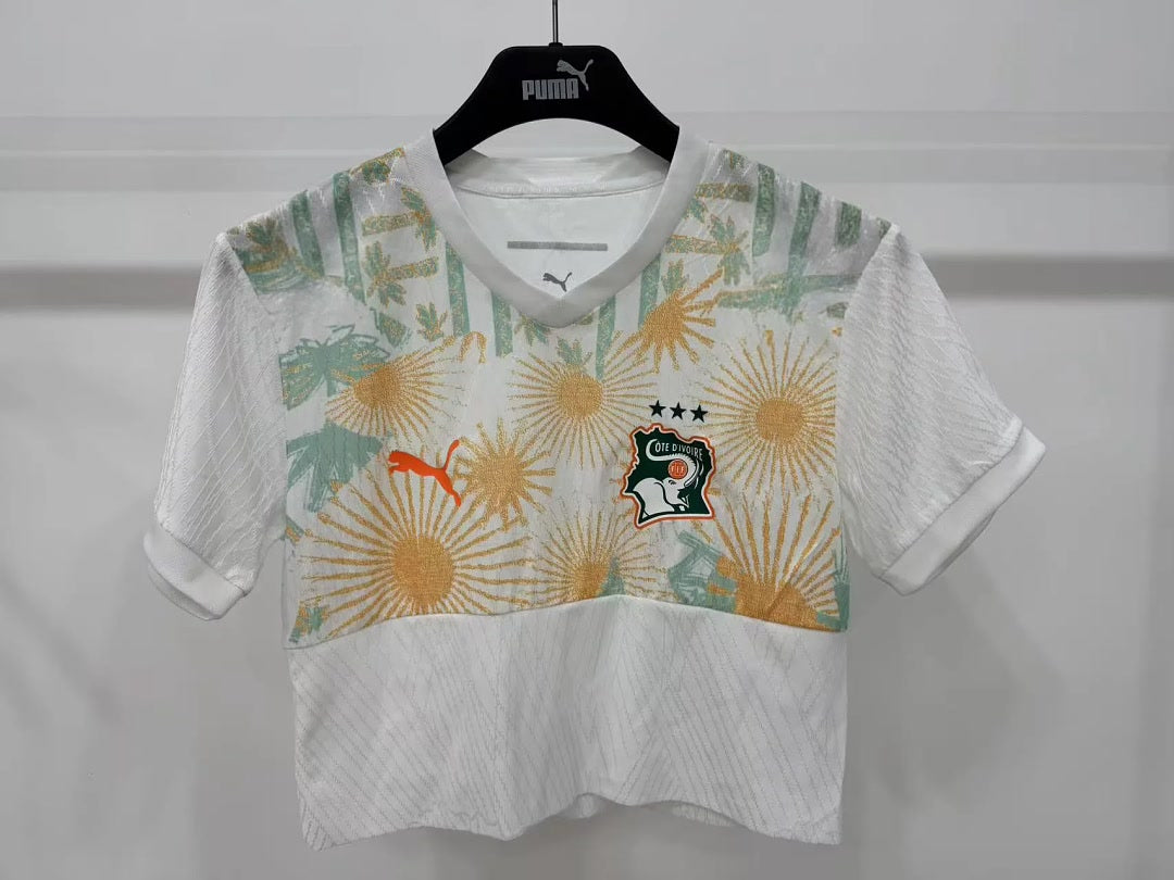 Women CÔTE D’IVOIRE 2026 World Cup away Cropped jersey size S-XXL
