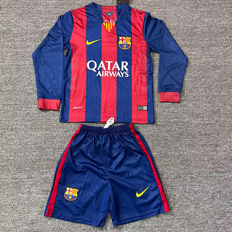 14-15 Barcelona home retro long sleeve kid kit