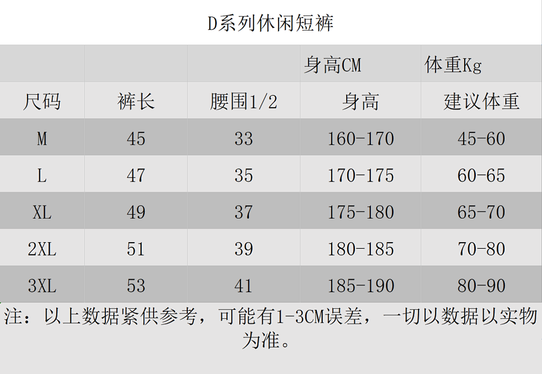 D910款 Pantalón cortoM~3XL