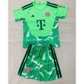 Kids Kit Bayern Munich 2026/27 Green Goalkeeper Soccer Jersey size 16-28