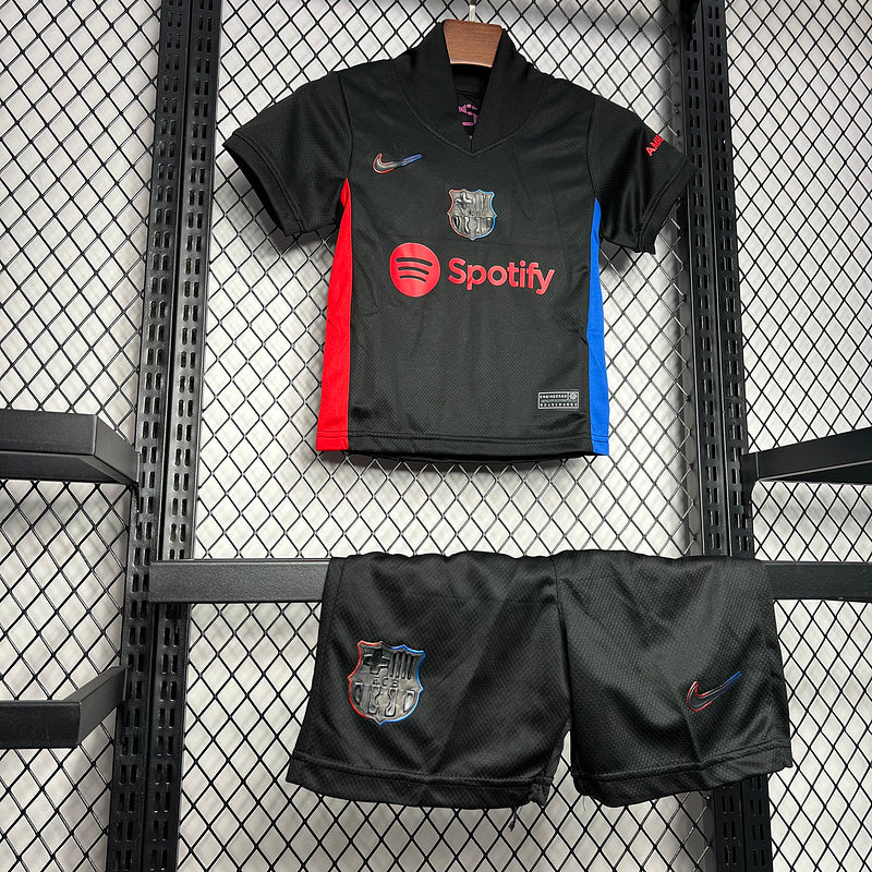 24-25 Barcelona away black kid kit