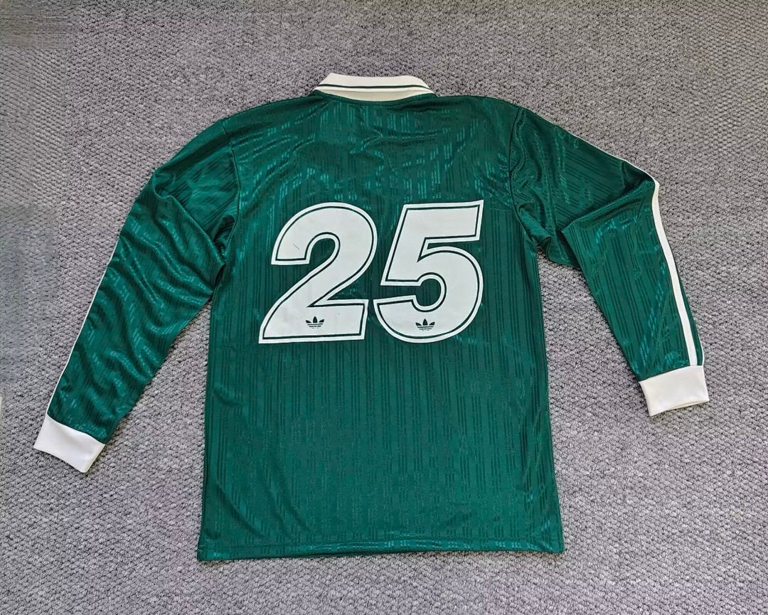 2025/26 Adidas x Oasis Tour Jacquard 25 Green with White Long sleeves Jersey size S-4XL