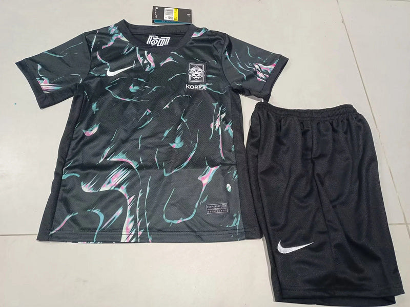 24-25 South Korea away black kid kit