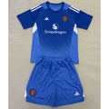 25-26 Manchester United blue goalkeeper kid kit