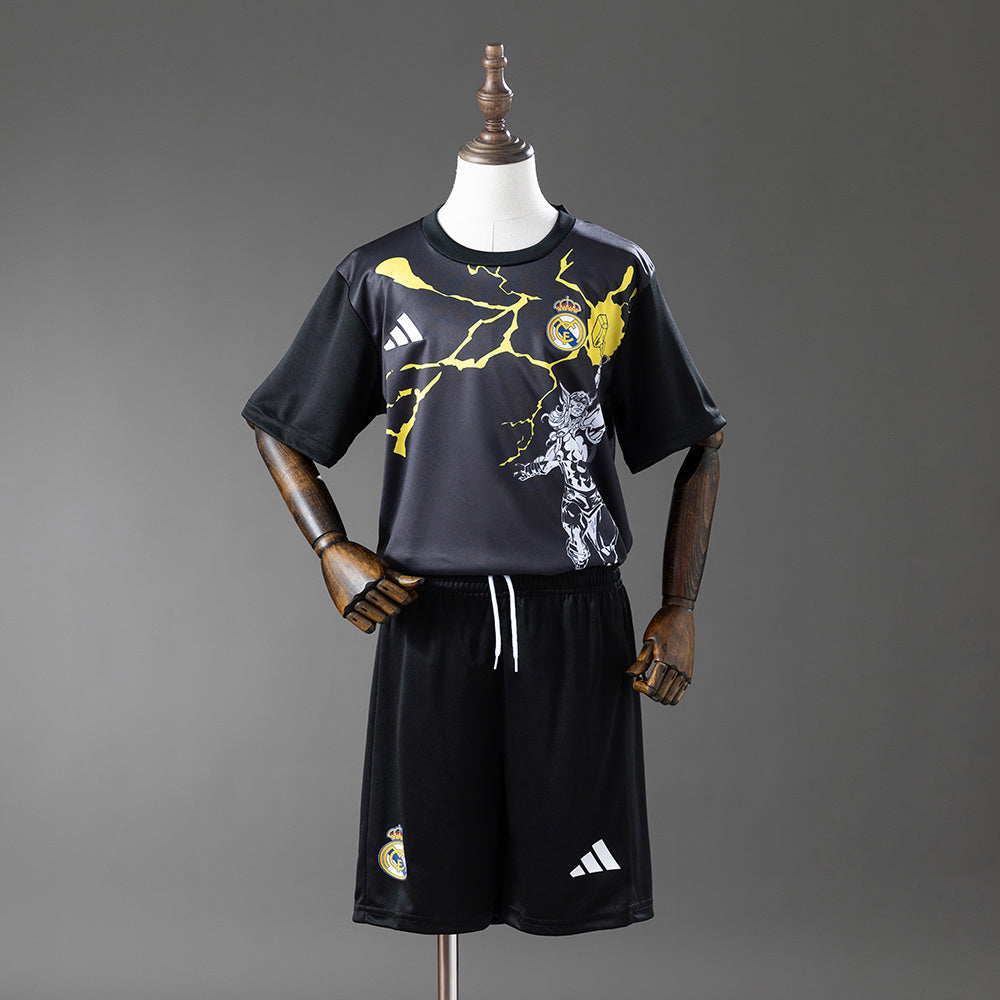 Real Madrid 25/26 Avengers - Pre-Match(Black) Kids Kit Jersey SIZE 16-28