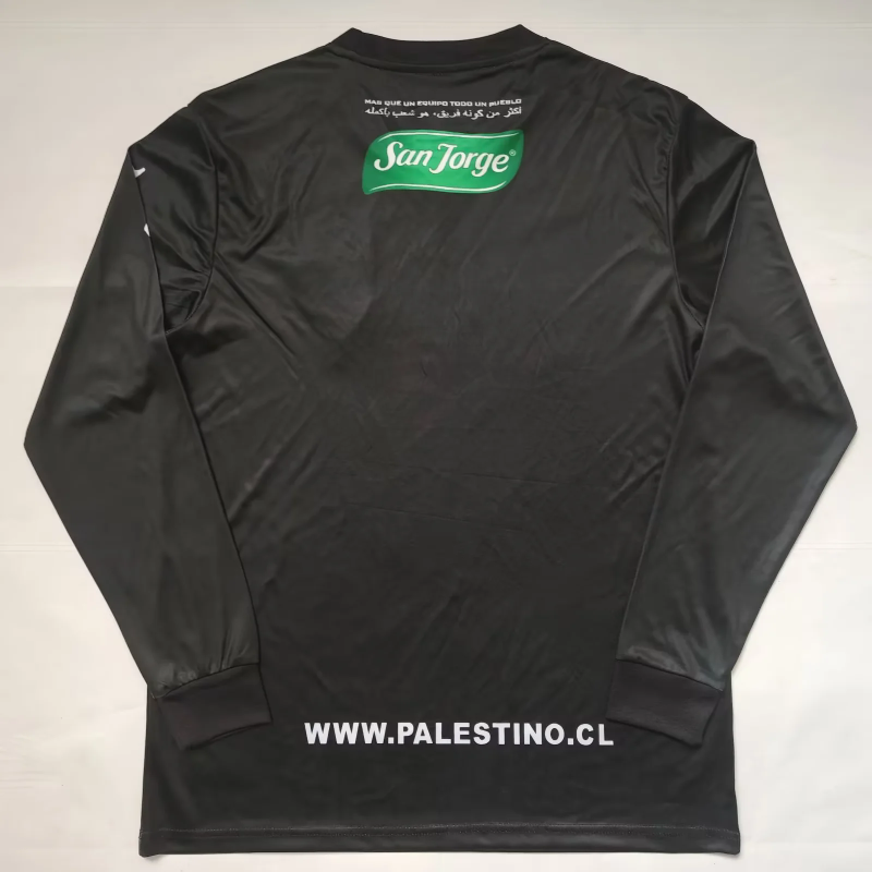 Retro Palestino CD 2022/23 Black Long Sleeve soccer jersey size S-2XL