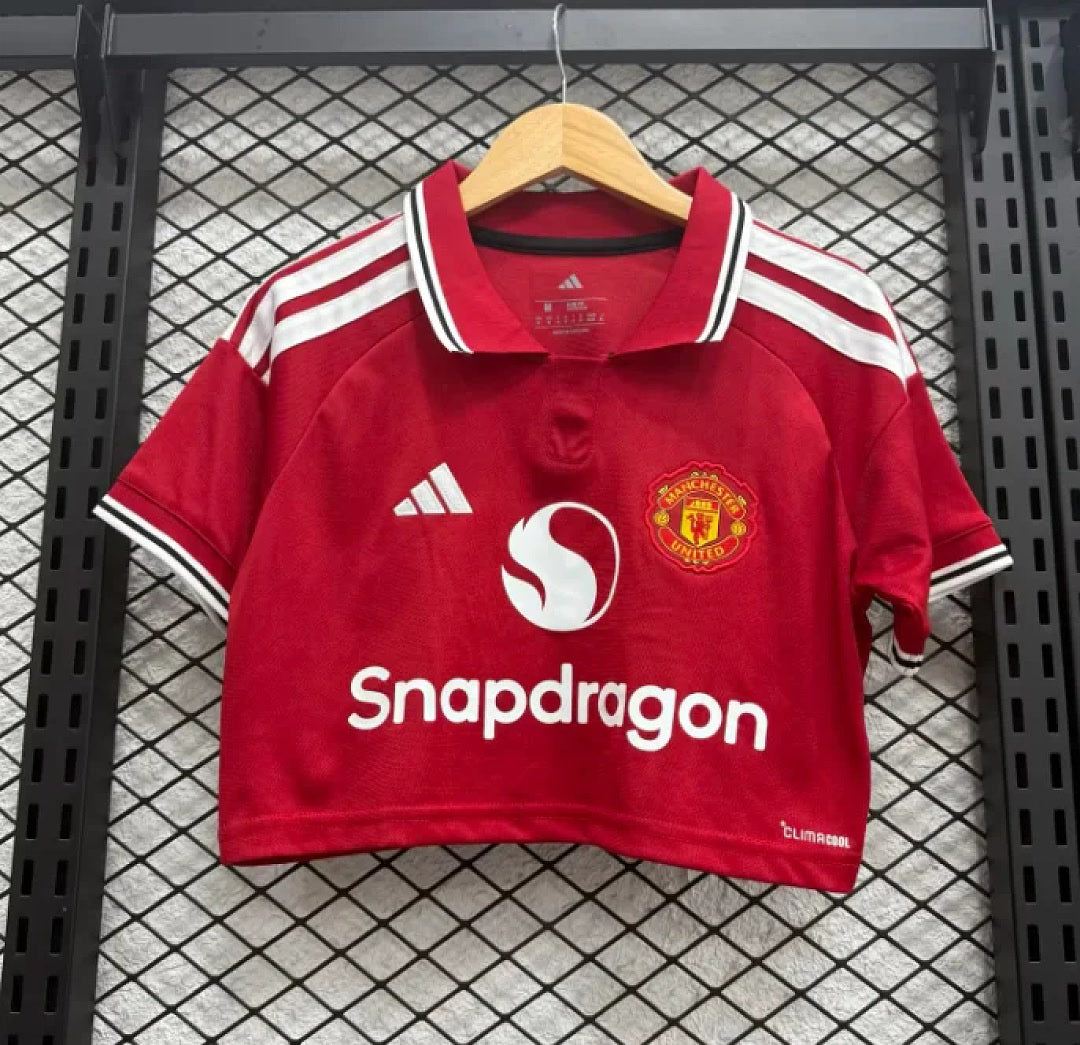 Women's Crop Top 2026/27 Manchester UnitedHome Jersey S-2XL