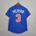 Mitchellness 76ers Blue No. 3 Iverson Retro Mesh Short Sleeve S-XXL