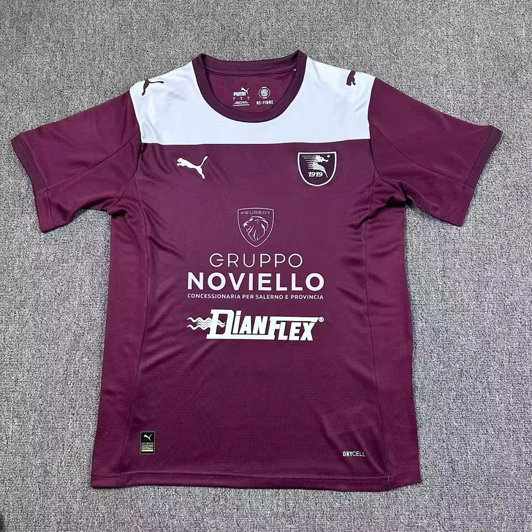Salernitana 2025/26 home soccer jersey size S-2XL