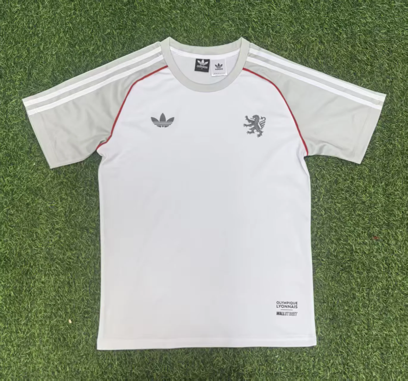 Lyon 2025/26 Gray and White Shirt size S-2XL