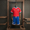 Chile 2026 World Cup home kids soccer jersey size 16-28