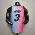 New Miami Heat WADE #3 City Edition Pink Blue Gradient Color