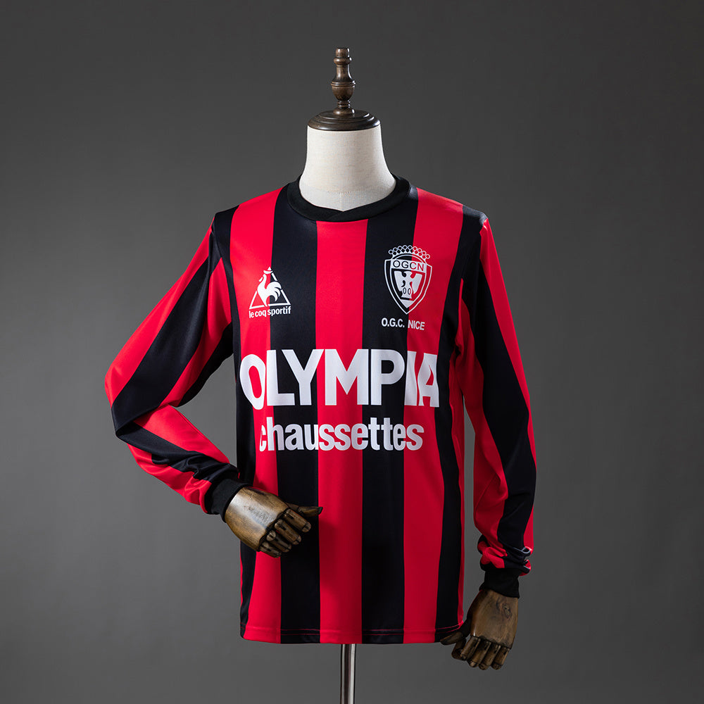 OGC Nice 77/78 Home Long-Sleeve Retro Jersey S-XXL