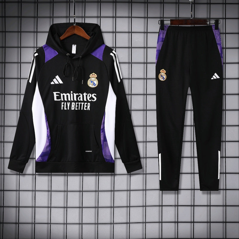 24-25 Real Madrid black hoodie suit