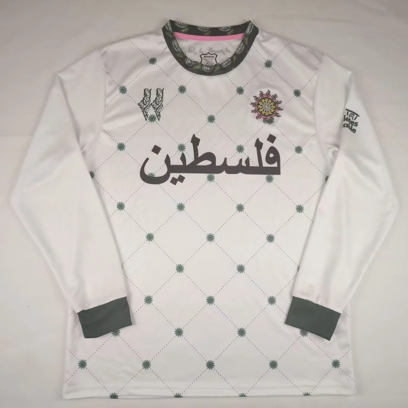 25-26 Palestino special version white green long sleeves soccer jersey