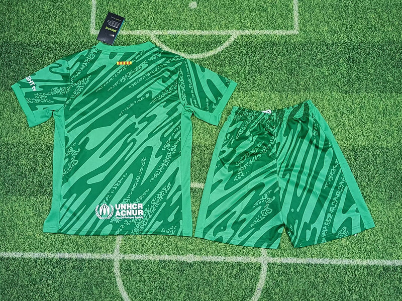 24-25 Barcelona green goalkeeper kid kit