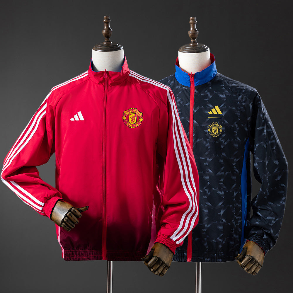 M-U Reversible Anthem Jacket Windbreaker - Black/Red S-XXL