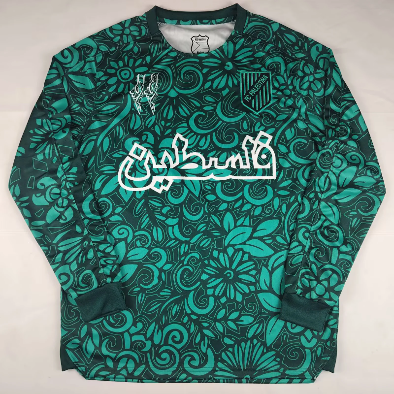 25-26 Palestino special version green long sleeves soccer jersey