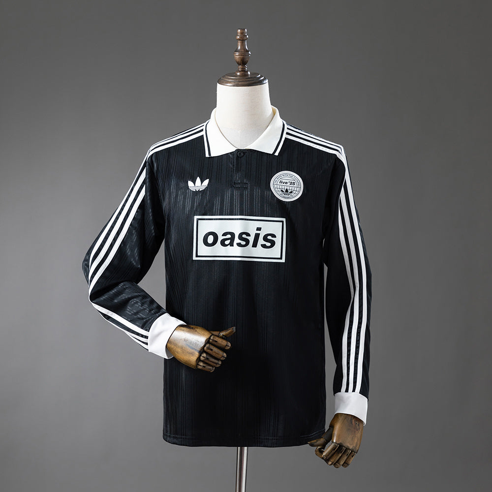 Oasis Tour Jacquard Striped Long-Sleeve Sweatshirt - Black S-4XL
