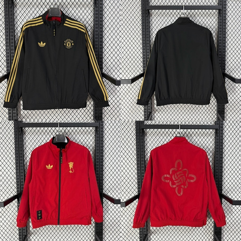 Manchester United 2026/27 Black And Red New Year Reversible windbreaker