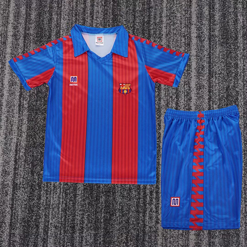 Retro Barcelona 1991/92 home kid kit soccer jerseys