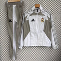 Real Madrid 2025/26 Gray and White Windbreaker Suit Size S-2XL