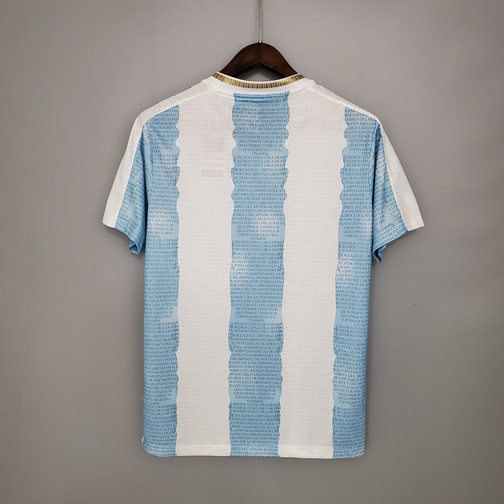 2021 Argentina Commemorative Edition White Blue S-XXL