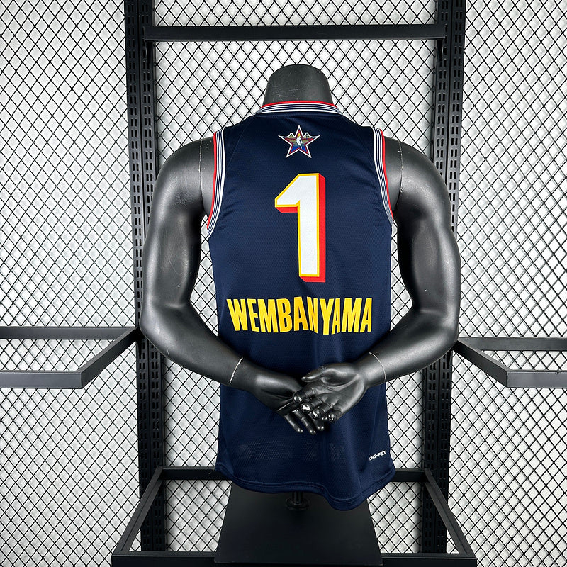 Season 2025 All-Star Dark Blue No. 1 WEMBANYAMA NBA Jersey