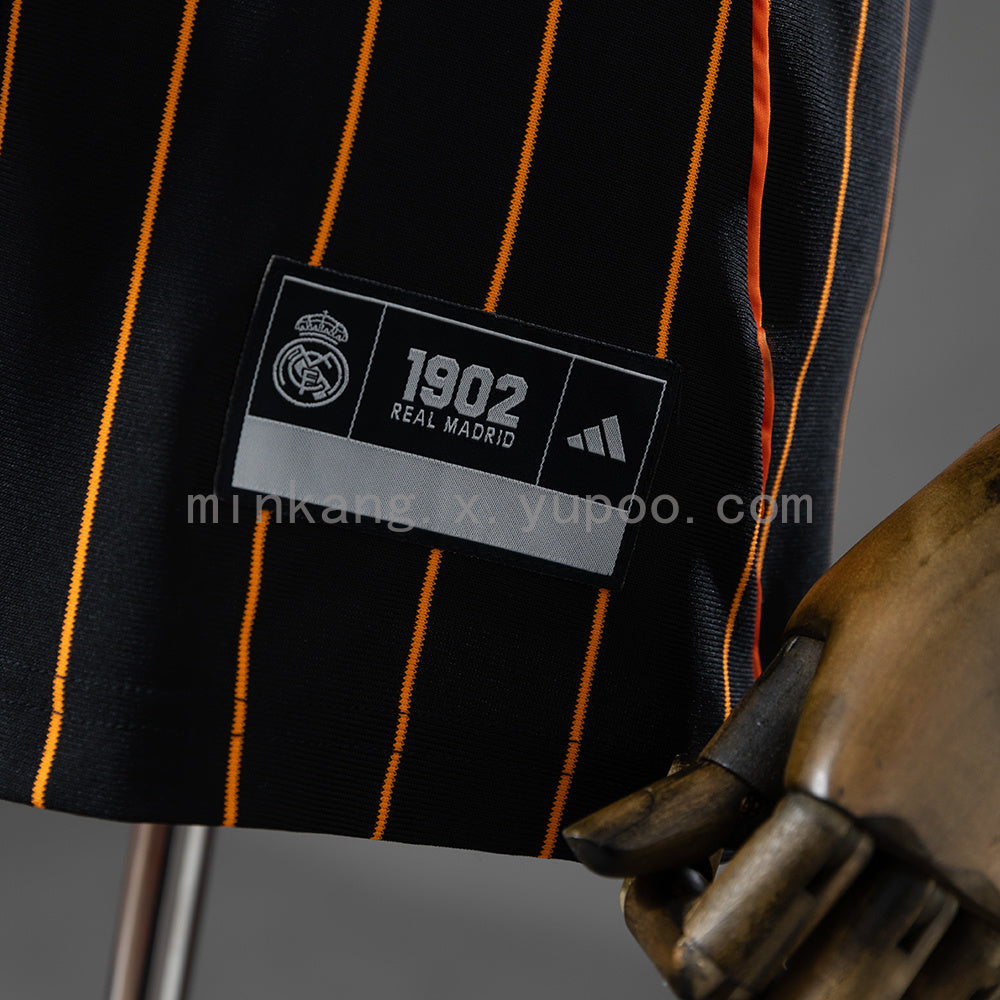 Real Madrid 25/26 Baseball - Black and Orange Striped Jersey S-4XL