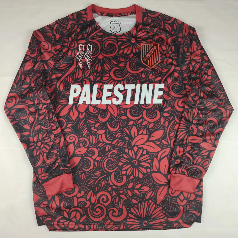 25-26 Palestino special version black red long sleeves soccer jersey