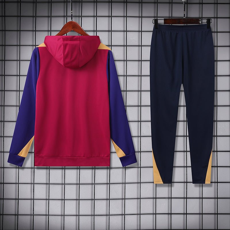 24-25 Barcelona red hoodie suit