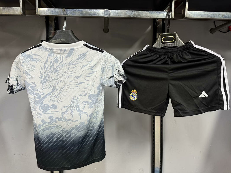 25-26 Real Madrid Black and White Dragon kid kit