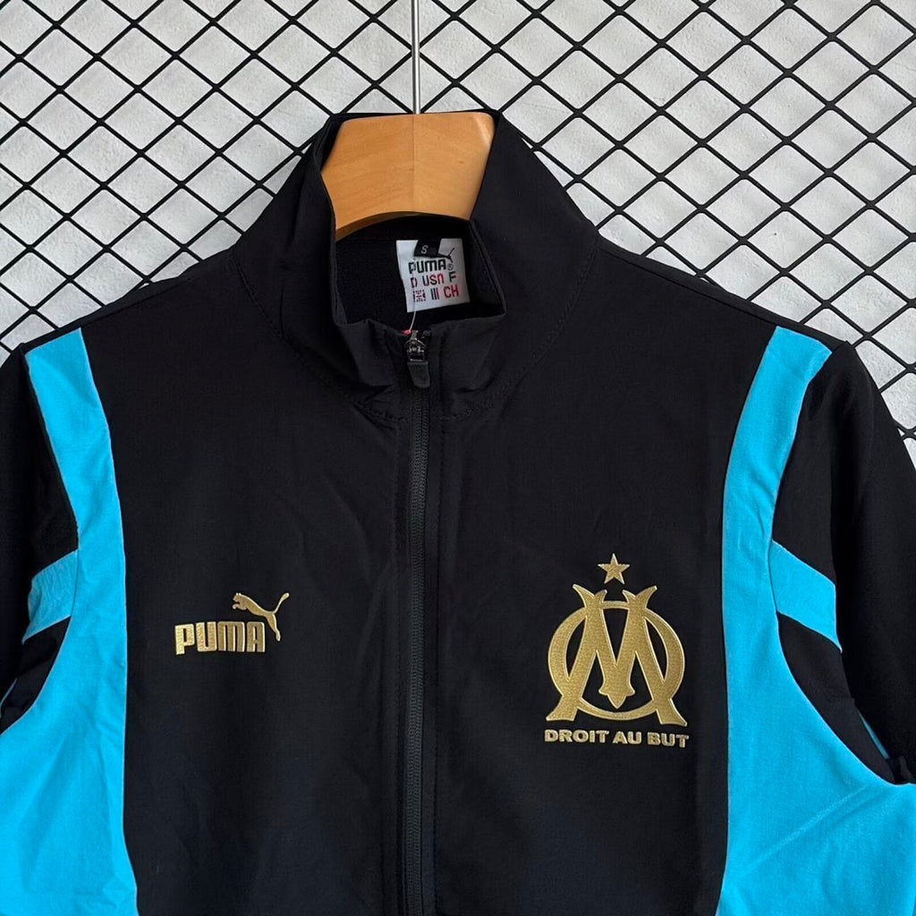 Olympique de Marseille 2025/26 Black And Blue Windbreaker Suit Size S-2XL