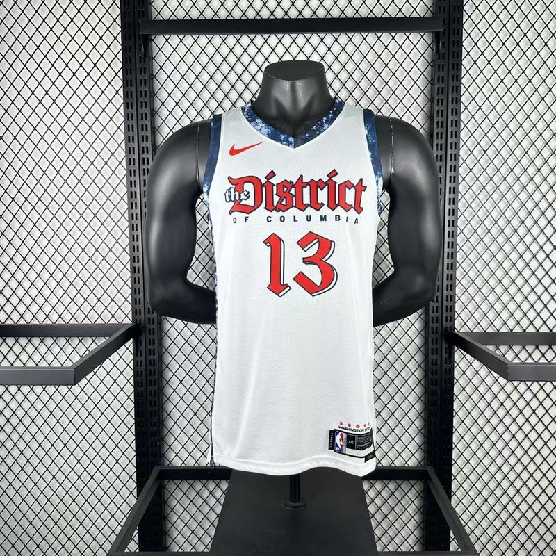 Season 2025 Washington Wizards White No. 13 Poole NBA Jersey