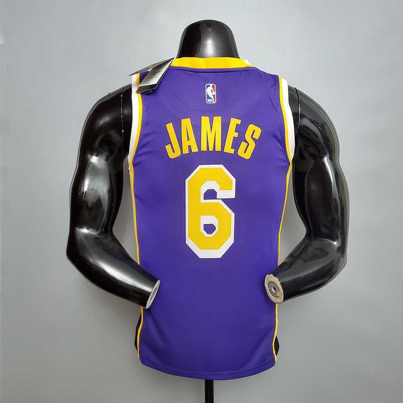 New Lakers Jordan JAMES#6 Theme Purple Round Neck