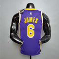 New Lakers Jordan JAMES#6 Theme Purple Round Neck