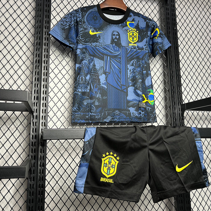 24-25 Brazil Dark blue Jesus Kid Kit