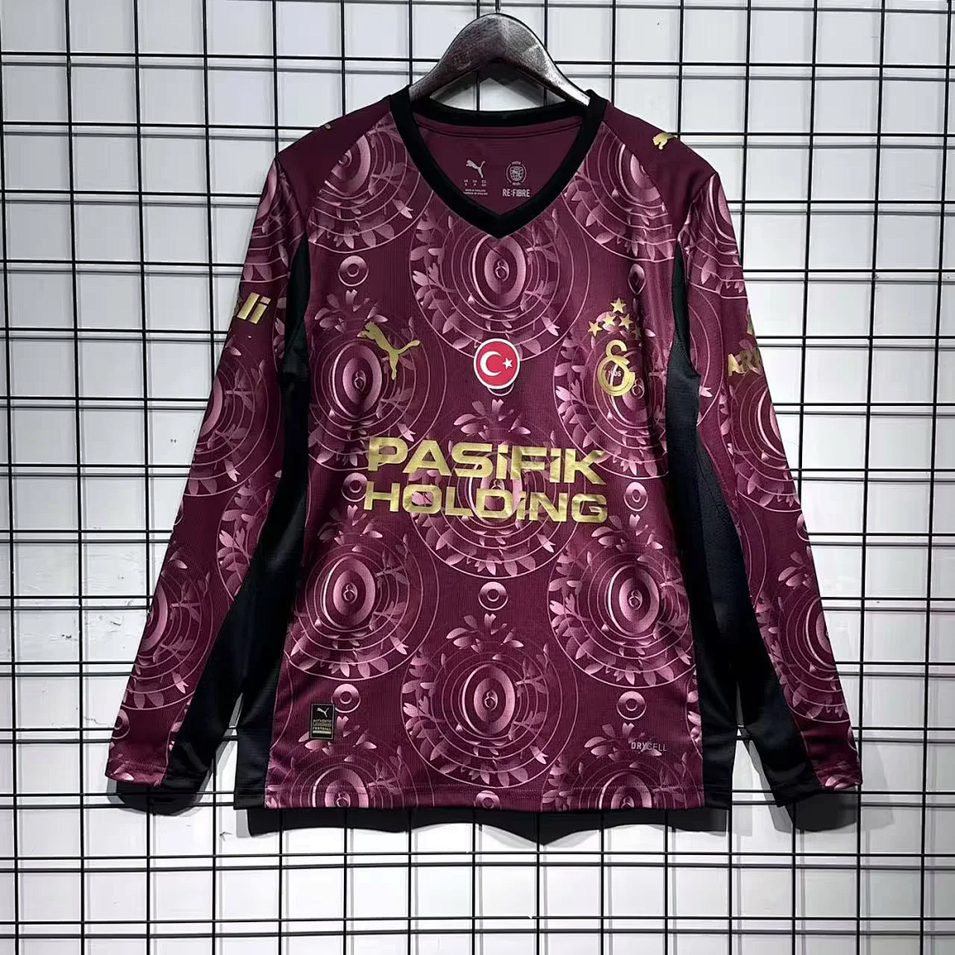 Galatasaray 2025/26 third with sponsor long sleeves soccer jersey size S-2XL