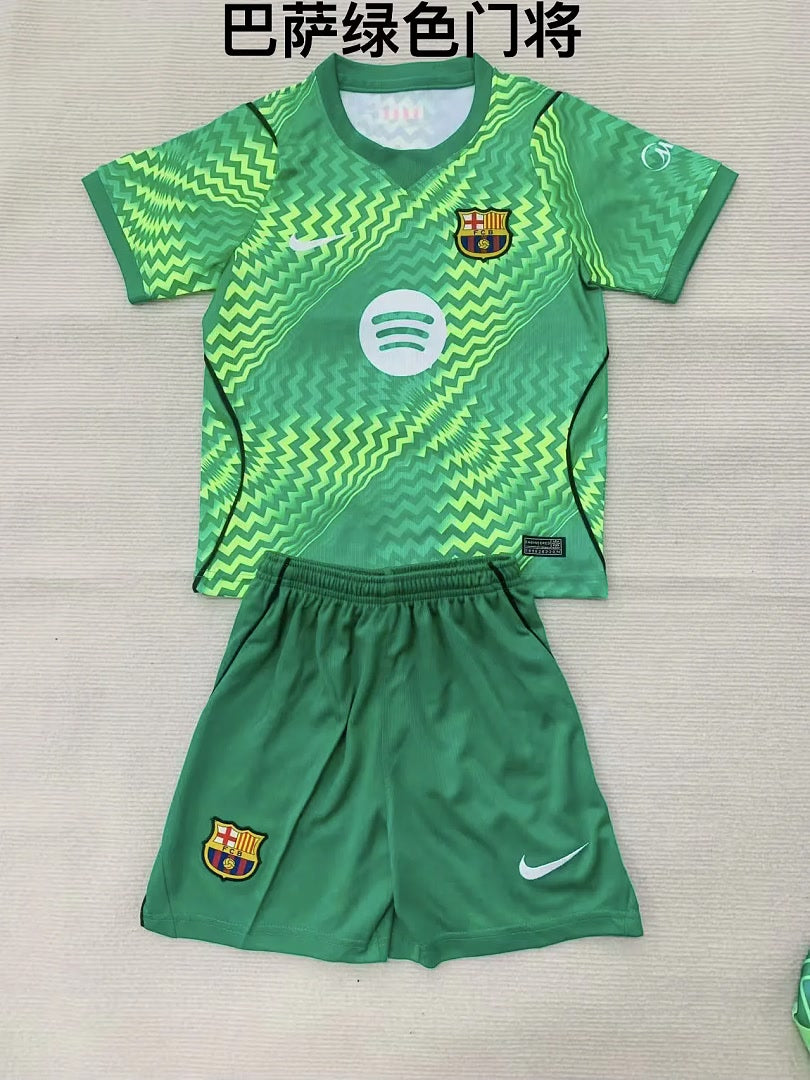 Kids Kit Barcelona 2026/27 Green Soccer Jersey Size: 16-28