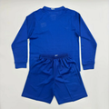 08-09 Manchester United away blue retro long sleeve kid kit