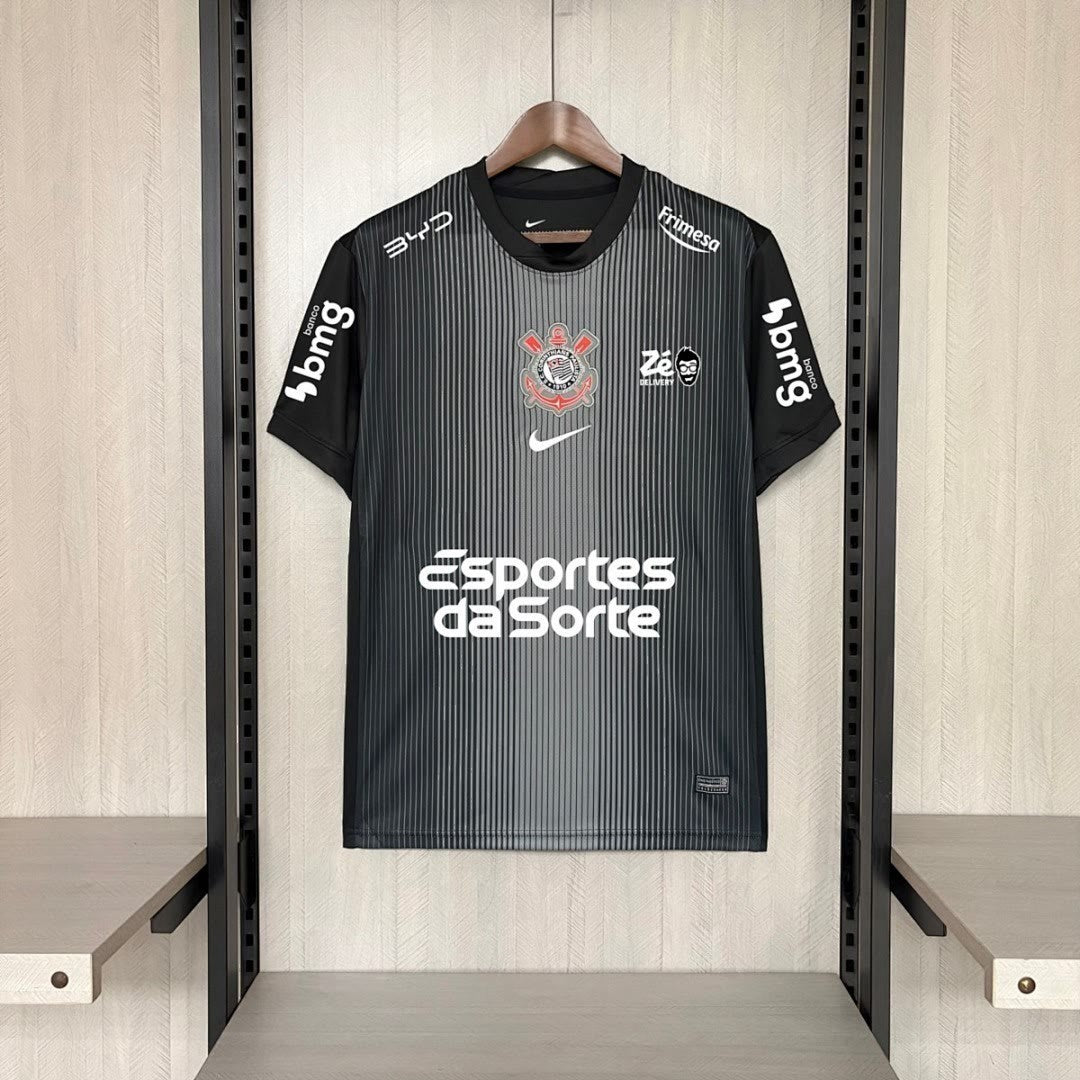 2025/26 Corinthians Black goalkeeper Jersey All Sponsors S-4XL