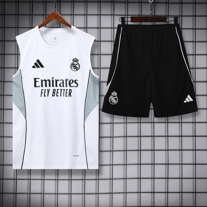 25-26 Real Madrid White and Gray Vest Suit