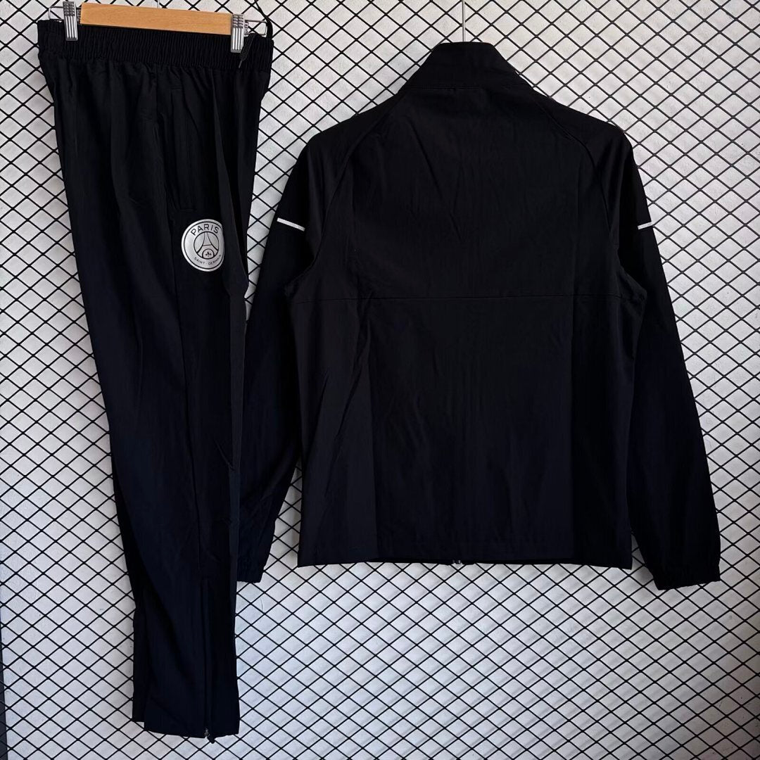 Paris Saint Germain（PSG） 2025/26 Black Windbreaker Suit Size S-2XL